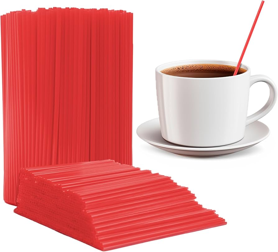 COFFEE STIRRER RED Plastic 7-1/4 Single Pack ( SIP N JOY)
