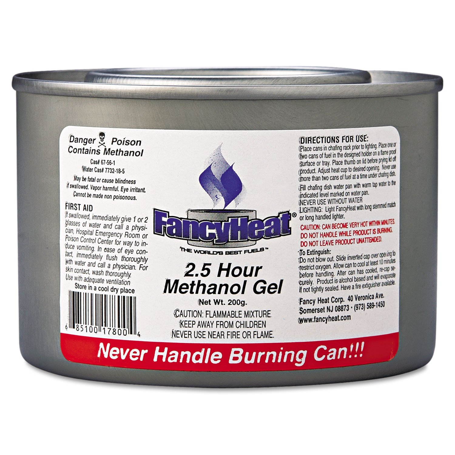 Fancy Heat Methanol Gel can 72/cs