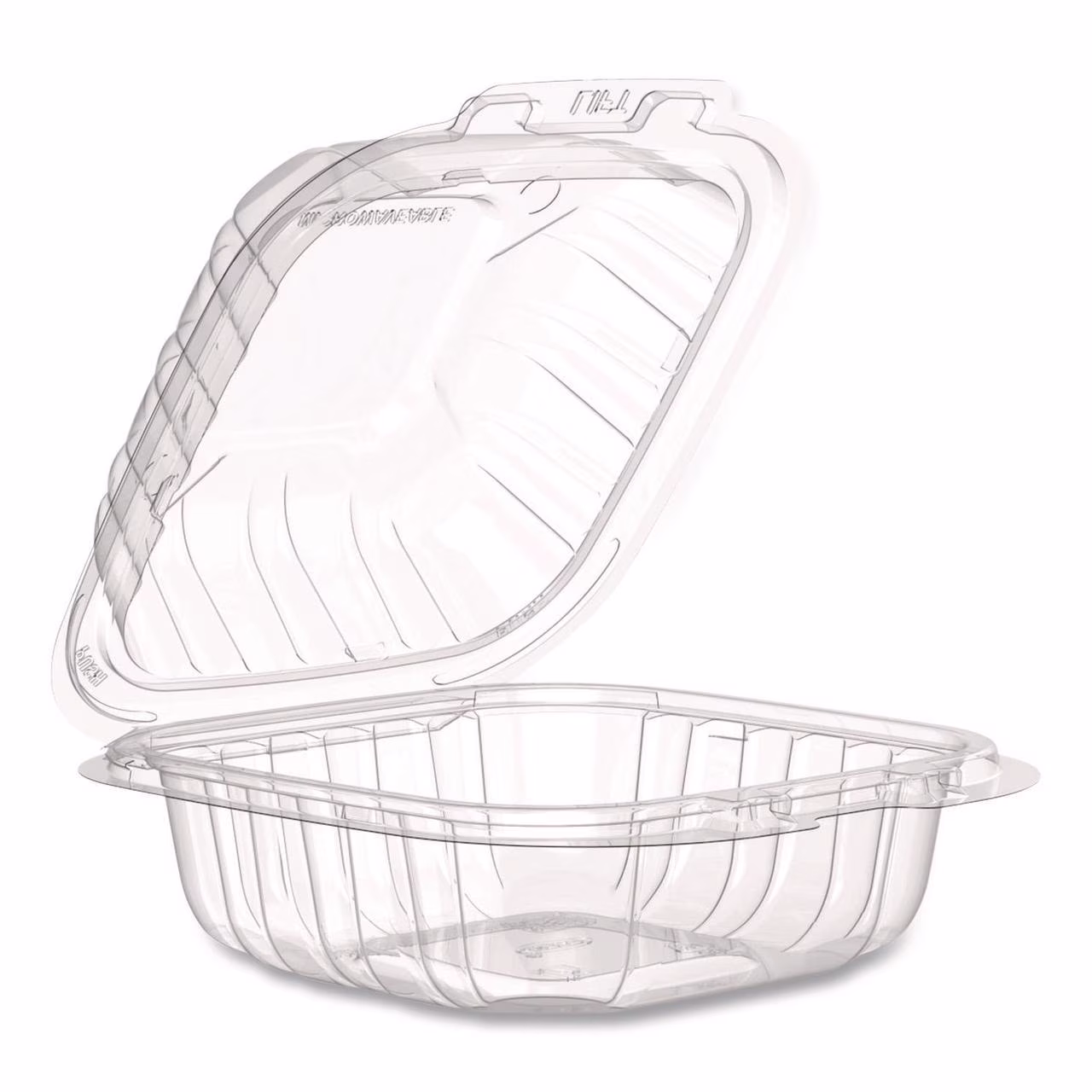 H57 CLR. HINGED CONT. 6”X5-3/4”X3” 4X125 (500)