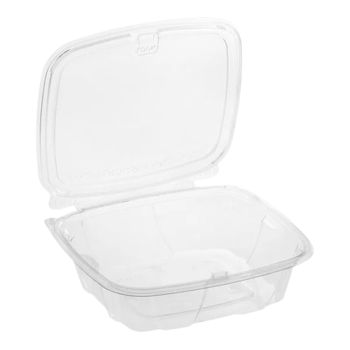 CH24DEF 24oz CLR Hinged Deli Cont.W/Flat Lid