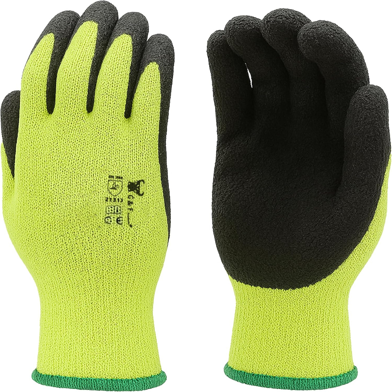 GREEN Black Coated Working Gloves 30/10