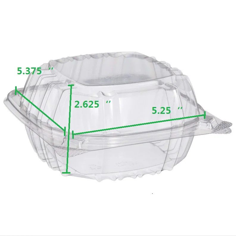 C53PST1 5″ CLR Hinged Container500