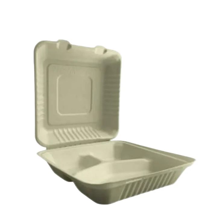 GREEN+8″X8″       3 COMP . PAPER container8X8X3 200ct
