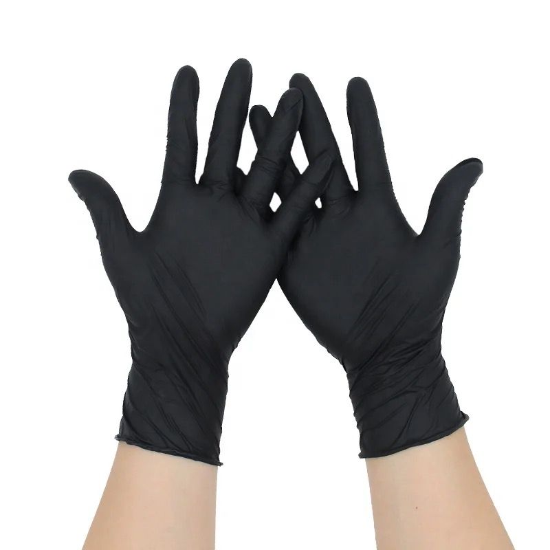 NITRILE Gloves Powder Free 10x100ct BLACK Small
