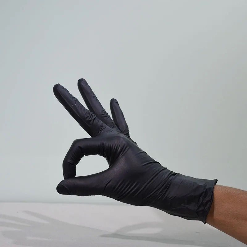 NITRILE Gloves Powder Free 10x100ct BLACK   M