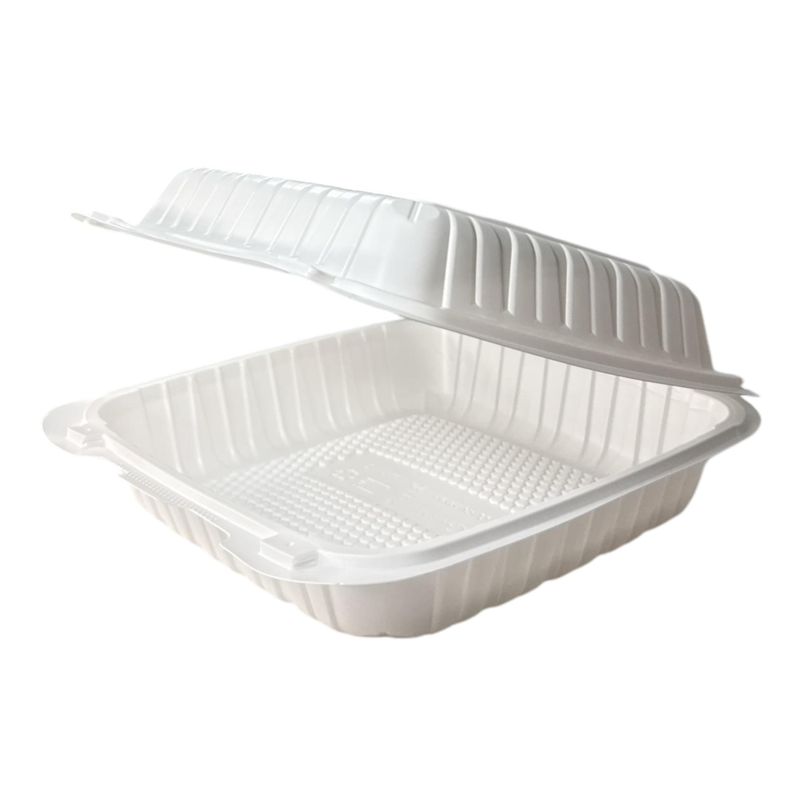 PP801 OR PP81 1 Comp.PP Hinged Container 8″x8″x2.8″ 150ct